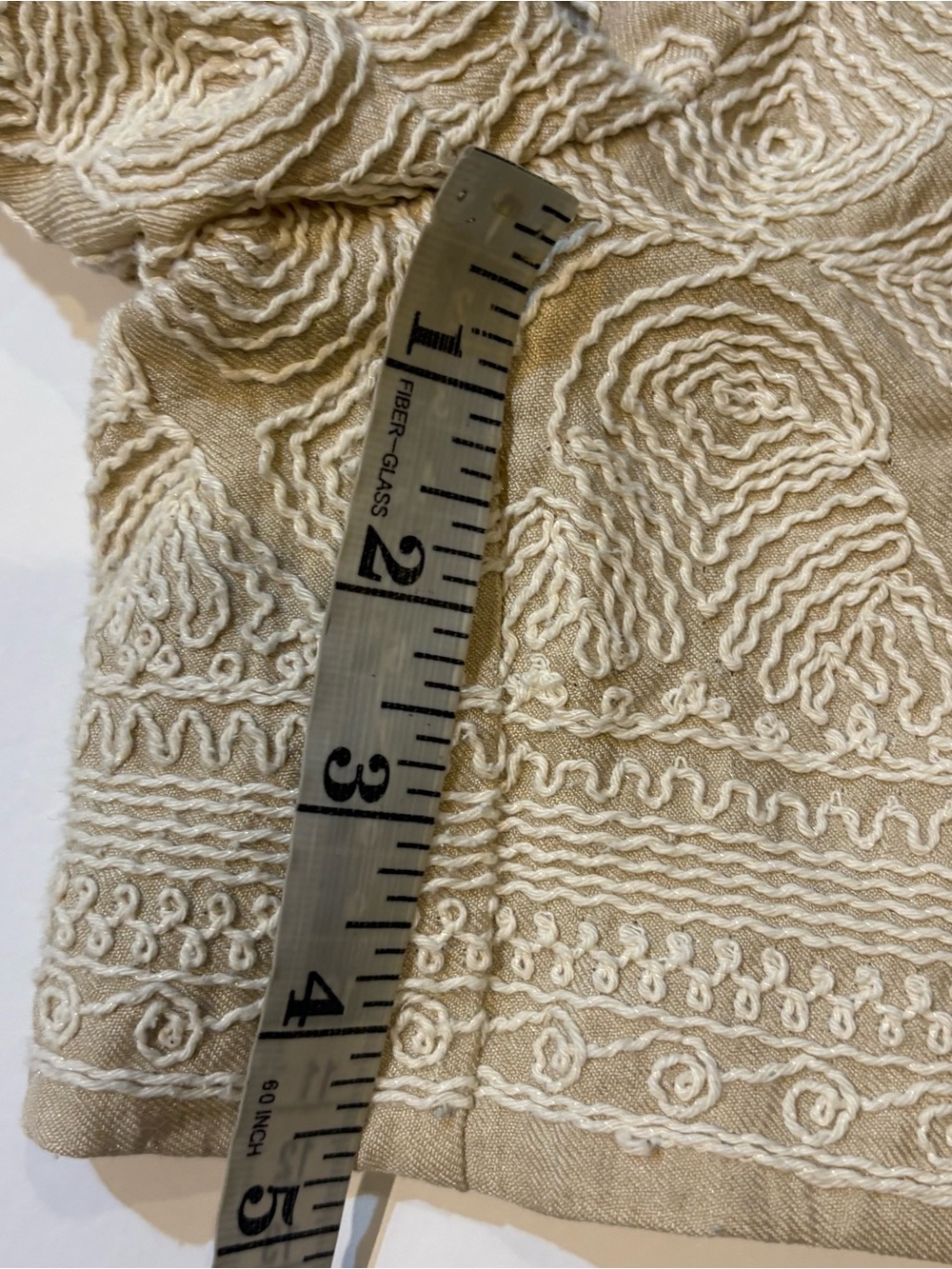 Wren Beige High-Waist Embroidered Tie-Front Shorts size M - Picture 6 of 8
